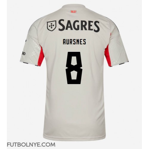Camiseta Benfica Fredrik Aursnes #8 Visitante Equipación 2025-26 manga corta